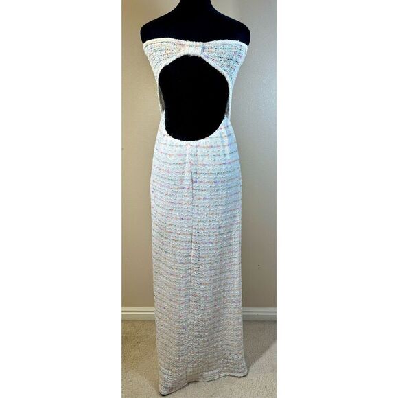 Dainty Hooligan Knit Full Length Strapless Open Back Dress Women's Small - Picture 2 of 11